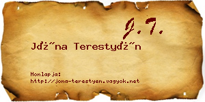 Jóna Terestyén névjegykártya